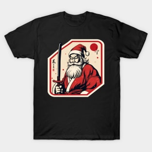 Santa Claus Samurai Katana T-Shirt